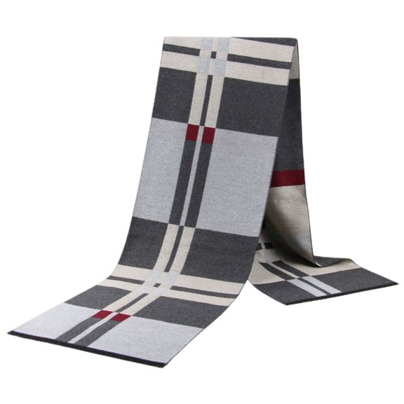 SWSMCLT Men's Winter Scarf Fashion Scarves Business Casual Thick Warm Fringe Fall Spring Soft Classic Muffler Style30 One Size