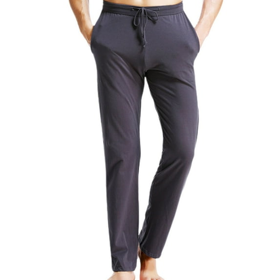 SWSMCLT Men's Yoga Sweatpants Straight Leg Drawstring Long Pants Gym Thin Soft Stretch Yoga Pants Grey Medium