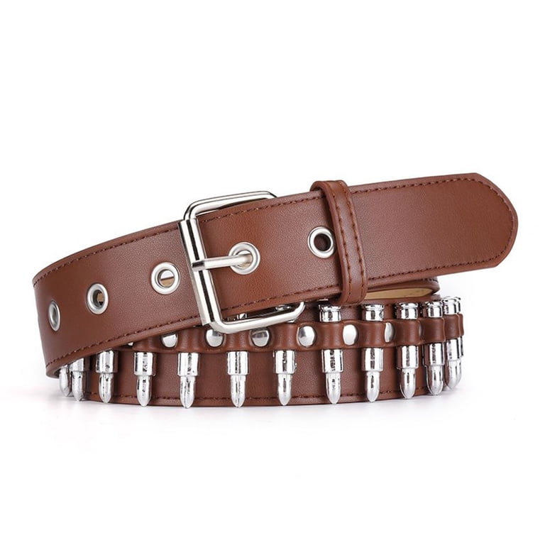 SWSMCLT Unisex Faux Metal Bullet Rivet Belts for Women/Men  display picture 1