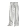 thumbnail image 1 of SWSMCLT Women's Elastic Waistband Pajama Pants Home Loose Baggy Pajama Bottom Fall Loungewear Light Falbala Grey X-Small, 1 of 5