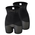 thumbnail image 1 of SWSMCLT Women's 2 Pack Shapewear Shorts Semi Formal Shapewear Wedding Shaper Mid Thigh Short Mesh Breathable Prom Black XX-Large, 1 of 5
