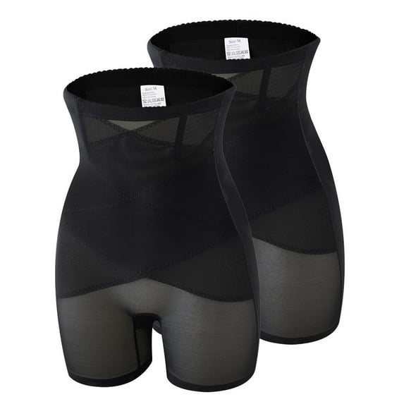 SWSMCLT Women's 2 Pack Shapewear Shorts Semi Formal Shapewear Wedding Shaper Mid Thigh Short Mesh Breathable Prom Black XX-Large