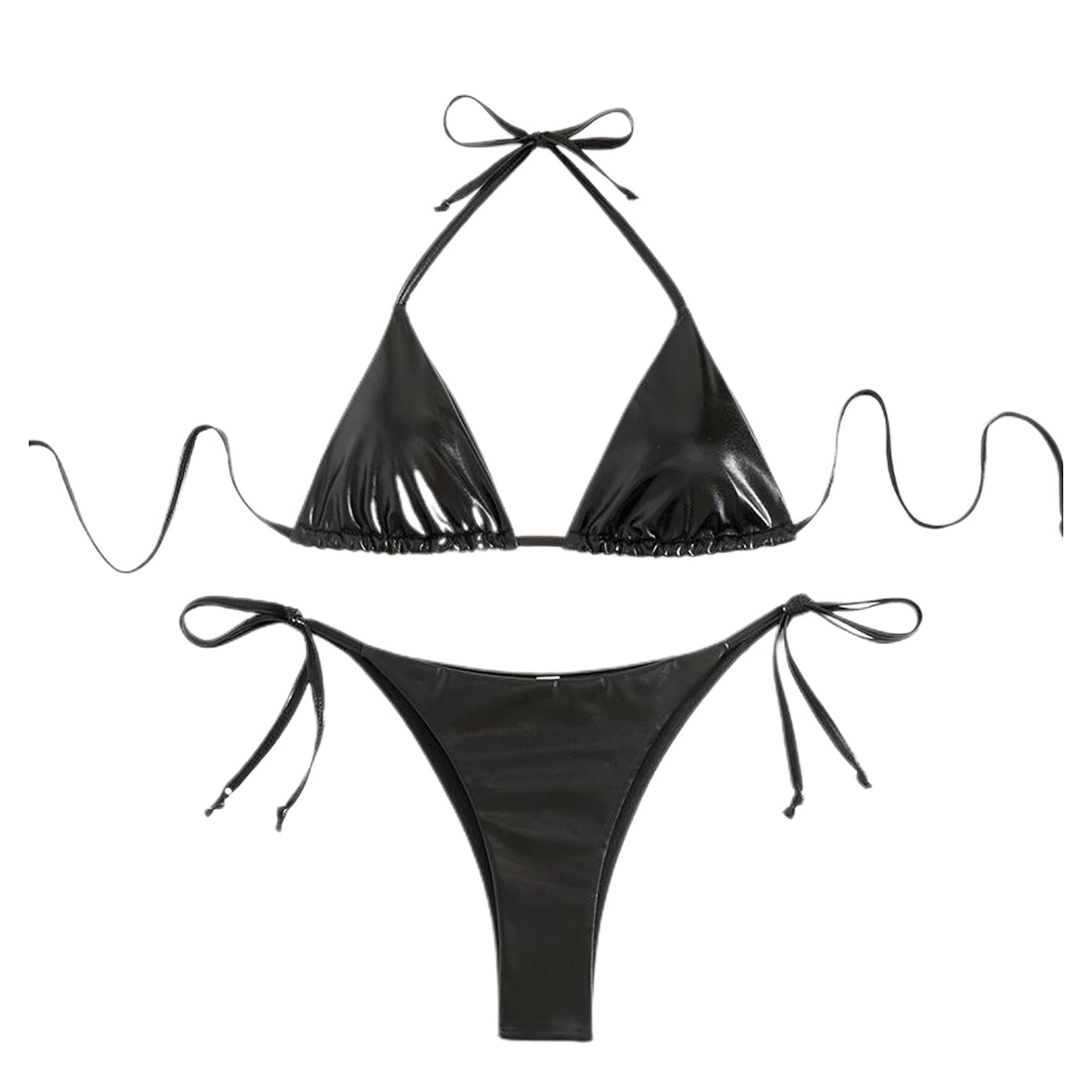 SWSMCLT Women's 2 Piece Bikini Set Sexy Swimsuit Halter Brazilian ...