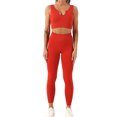 thumbnail image 1 of SWSMCLT Women's 2 Piece Outfits Crop Tank Tops and Athletic Workout 2Pcs Sexy Lounge Sets High Waisted Leggings Yoga Set Seamless Sporty U Neck Activewear Red Medium, 1 of 5