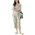thumbnail image 1 of SWSMCLT Women's 2 Piece Pajama Set Cute Pajamas Thin Cool Lounge Set Cotton Short Sleeve Fall Lightweight Style3 X-Large, 1 of 1