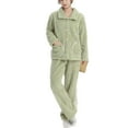 thumbnail image 1 of SWSMCLT Women's 2 Piece Pajama Set Cute Pjs Long Sleeve Loose Lounge Lounge Set Thick Fuzzy Fleece Trendy Spring Green Large, 1 of 5