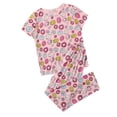 thumbnail image 1 of SWSMCLT Women's 2 Piece Pajama Set Short Sleeve Crew Neck Pajamas Pjs Soft Thin Fall Summer Comfy Loose Pink Small, 1 of 1
