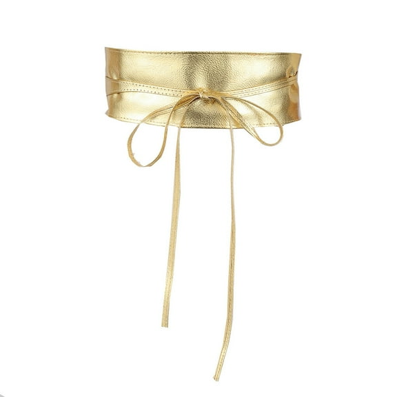 SWSMCLT Women's 2025 Adjustable Corset Belts Chunky Fall Old Fashioned Party Self Tie Belt Curvy Belt Date Golden X-Small-Large