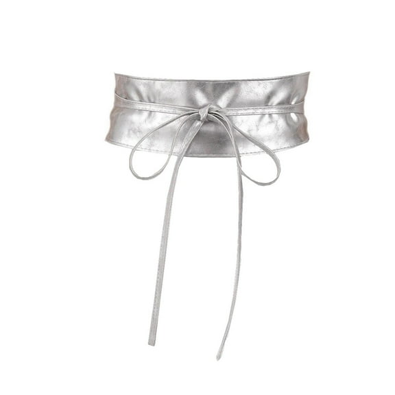 SWSMCLT Women's 2025 Adjustable Corset Belts Chunky Fall Old Fashioned Party Self Tie Belt Curvy Belt Date Silver X-Small-Large