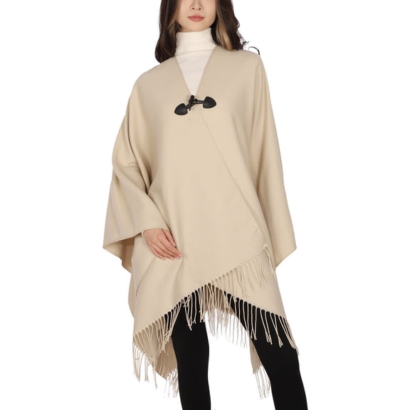 SWSMCLT Women's 2025 Capelet Above Knee Coat Fringe Spring Casual Knit Outerwear Comfy Fall Cold Weather Beige One Size