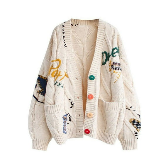SWSMCLT Women's 2025 Cardigan Casual Cardigan Sweaters Comfy Home Cold Weather Cardigans Button Date Drop Shoulder Apricot X-Small-Large