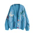 thumbnail image 1 of SWSMCLT Women's 2025 Cardigan Casual Cardigan Sweaters Comfy Home Cold Weather Cardigans Button Date Drop Shoulder Light Blue X-Small-Large, 1 of 1