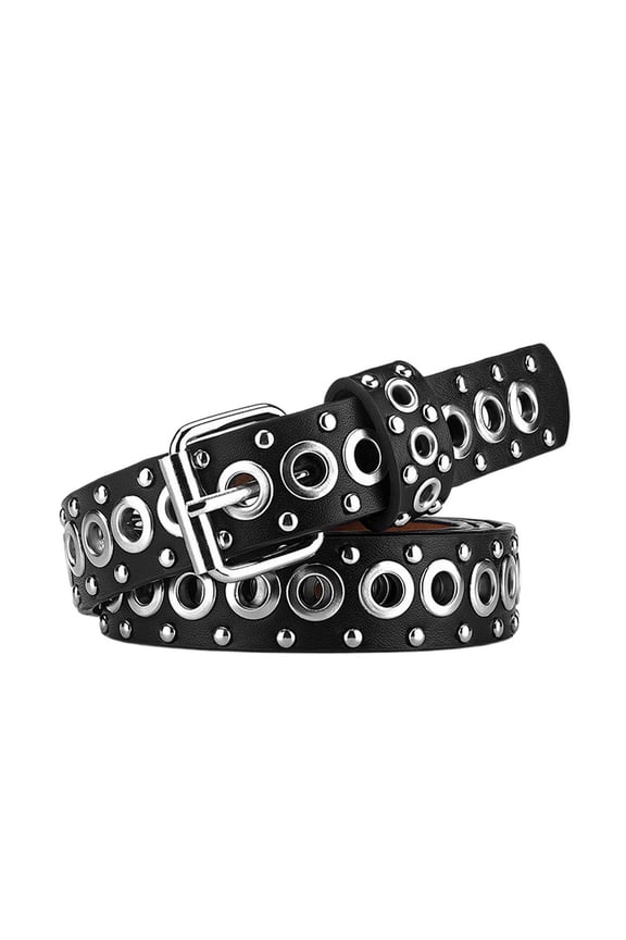 Women's All Seasons Adjustable Belts Metal Rockstar Autumn Belt Loops Date D Ring Buckle Grunge Coffee X-Small-Large