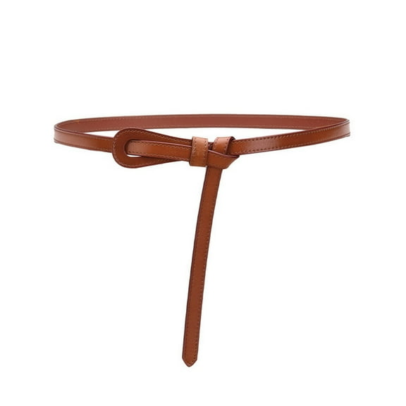 SWSMCLT Women's All Seasons Belt Casual Belt For Dress Self Tie Skinny Adjustable Belts 2025 Date Holiday Brown X-Small-Large