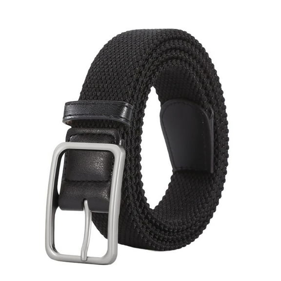 SWSMCLT Women's All Seasons Belts Braided Medium Buckle Autumn Holeless Casual Fabric Belt Canvas Braid Belt Black1 Small-X-Large