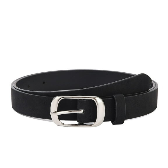 SWSMCLT Women's Autumn Adjustable Belts Brushed Belt Buckle 2025 Classic Medium All Seasons Faux Leather Summer Black Large-X-Large