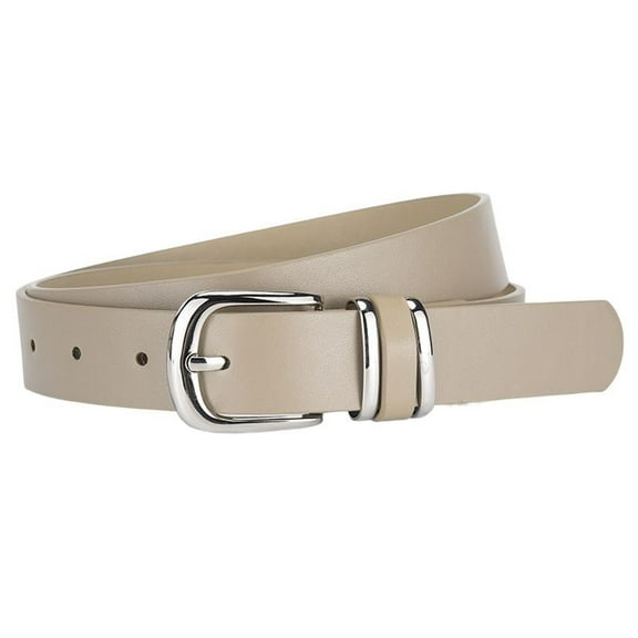SWSMCLT Women's Autumn Belt 2025Casual Classic Faux Leather Party Buckle Adjustable Belts Groove Basic Khaki X-Small-Large