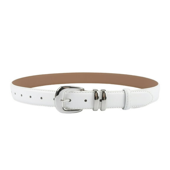 SWSMCLT Women's Autumn Belt All Seasons Belt For Dress Metal Buckle Adjustable Belts Buckle Date D Ring Casual White X-Small-Large
