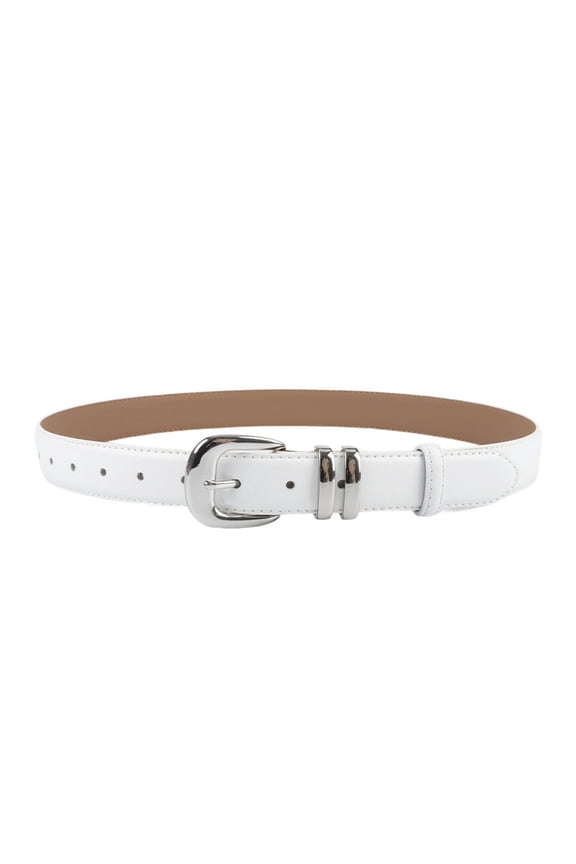 Women's Autumn Belt All Seasons Belt For Dress Metal Buckle Adjustable Belts Buckle Date D Ring Casual White X-Small-Large