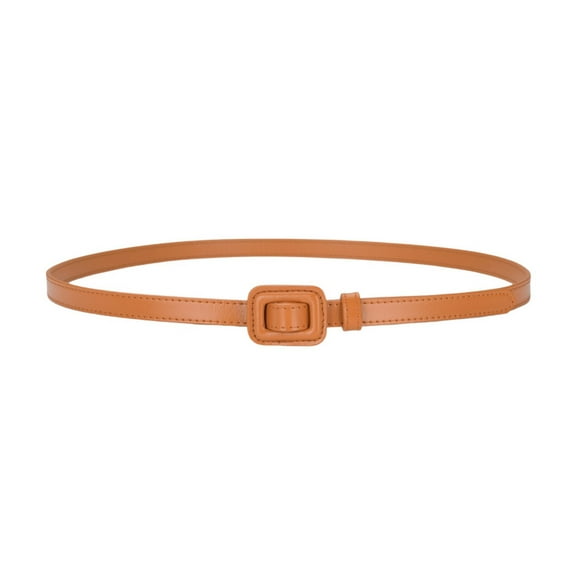 SWSMCLT Women's Autumn Belt All Seasons Leather Loops Casual Belt For Dress Adjustable Belts Buckle 2025 Genuine Orange X-Small-Large
