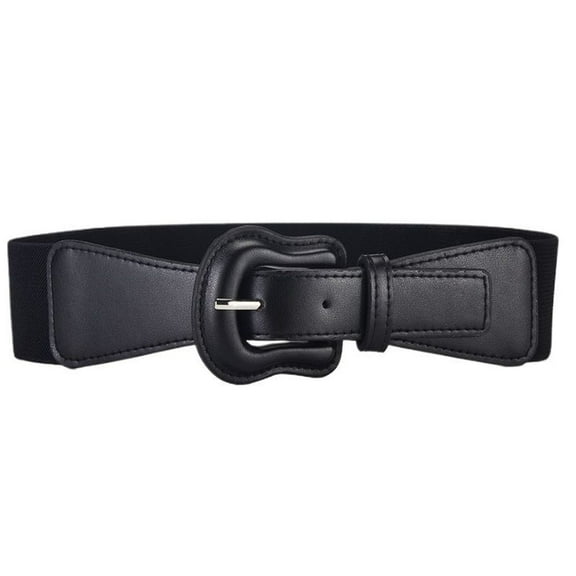 SWSMCLT Women's Autumn Belt All Seasons Prom Adjustable Belt For Dress Adorable Buckle Faux Leather Casual Black X-Small-Large