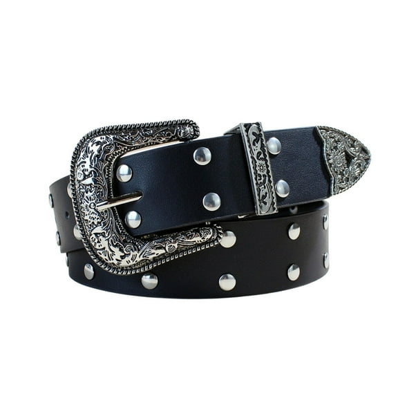 SWSMCLT Women's Autumn Belt Biker Groove Belt Cyberpunk Chunky Metal Casual Adjustable Belts Bling 2025 Style2 X-Small-Large