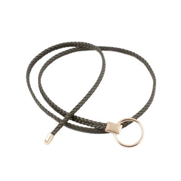 SWSMCLT Women's Autumn Belt Casual Circle Holiday Date Spring Metal Buckle Braided Belt Adjustable Belts Chic Army Green Small-Large
