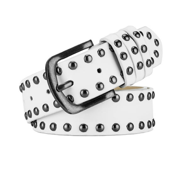 SWSMCLT Women's Autumn Belt Loops Casual All Seasons Adjustable Belts 2025 Biker Cyberpunk Date Harem White X-Small-Large