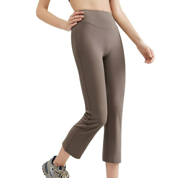 SWSMCLT Women's Autumn Pants Chic Cigarette Elasthane Curvy Spring Pull On Trousers Breathable Leggings Khaki X-Small