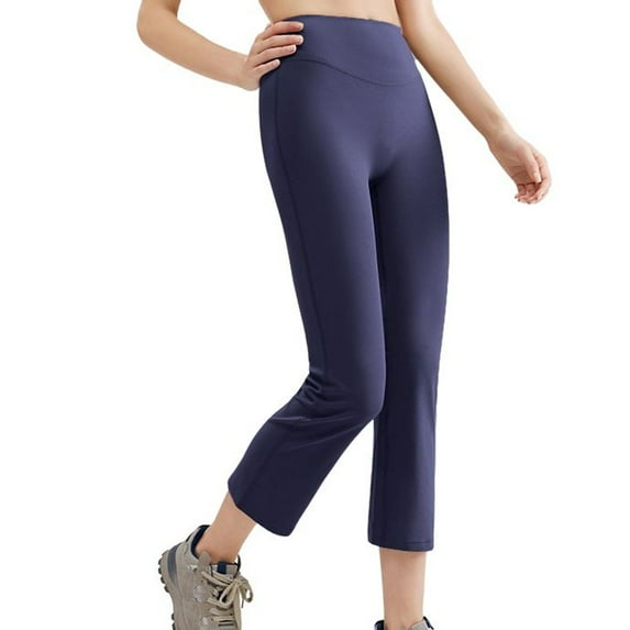 SWSMCLT Women's Autumn Pants Chic Cigarette Elasthane Curvy Spring Pull On Trousers Breathable Leggings Navy Medium