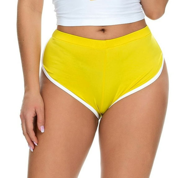 SWSMCLT Women's Autumn Shorts Athletic Cheeky Jogger Jogging Short Yoga Shorts Yoga Pants Breathable Comfy Yellow 8
