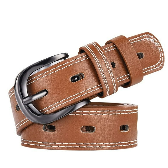 SWSMCLT Women's Basic Adjustable Belts Autumn Casual Buckle Date Metal Buckle Groove Belt 2025 Belt For Dress Khaki Small-Large