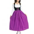 thumbnail image 1 of SWSMCLT Women's Bavarian Oktoberfest Dirndl Barmaid Bunched Billowy Breathable Cos Dresses A Line Dress Bell Sleeve Purple X-Large, 1 of 5