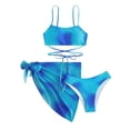 thumbnail image 1 of SWSMCLT Women's Beach 3 Piece Swuimsuit Autumn Spring Break Brief Elasthane Cheeky Elastic Band Bikini Bathing Suit Dark Blue X-Small, 1 of 5
