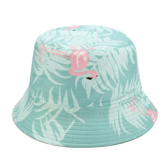 SWSMCLT Women's Beach Bucket Hat Fun Hawaiian Travel Vacation Bowl Hat Reversible Hat Tropical Floral Palm Tree UV Protection Foldable Cotton Style8 One Size