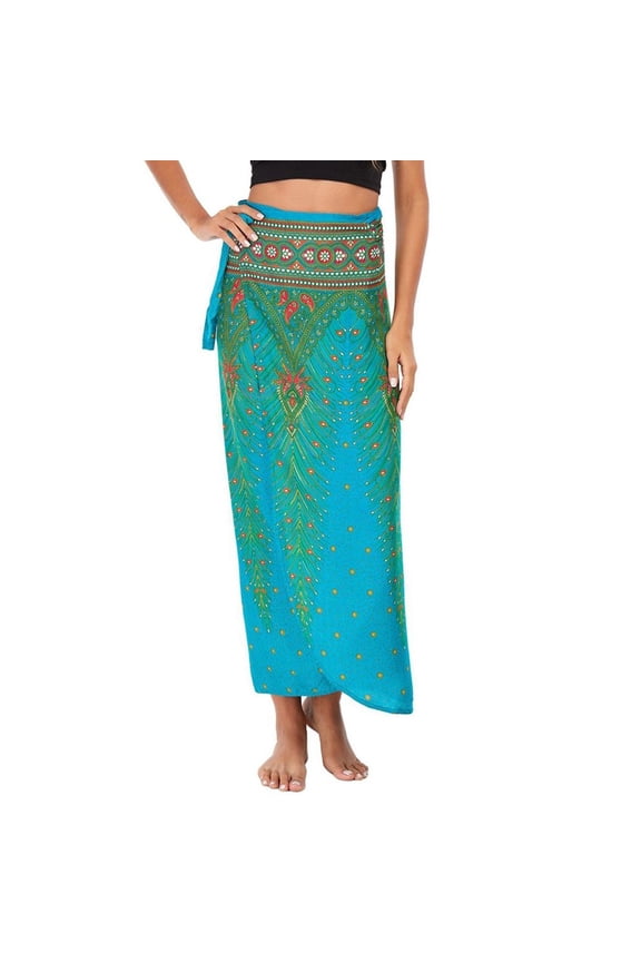 Women's Beach Sarong Boho Wrap Skirt Summer Cover Up Skirt High Waist Fitted Uv Protection Winter Style4 X-Small-Large