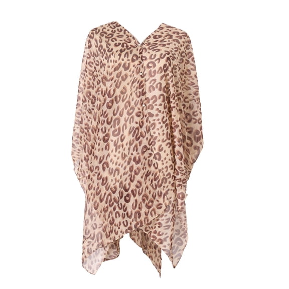 SWSMCLT Women's Beach Shawl Sheer Top V Neck Lightweight Convertible Scarf Shawl Soft Travel Off The Shoulder Thin Beaded Khaki One Size