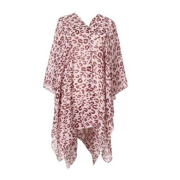 SWSMCLT Women's Beach Shawl Sheer Top V Neck Lightweight Convertible Scarf Shawl Soft Travel Off The Shoulder Thin Beaded Pink One Size