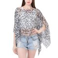 thumbnail image 1 of SWSMCLT Women's Beach Shawl Sheer Top V Neck Lightweight Convertible Scarf Shawl Soft Travel Off The Shoulder Thin Beaded White One Size, 1 of 5