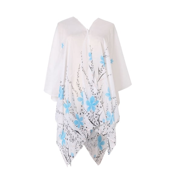 SWSMCLT Women's Beach Shawl Top Off The Shoulder Thin Lightweight Travel Scarf Chiffon Summer Swing Blue One Size