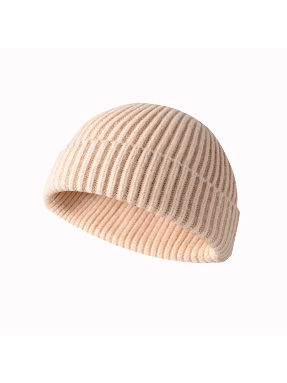 Women's Beanie Knitted Cap Warm Vacation Winter Winter Wool Blend Hat Soft Outdoor Thick Stretch Knit Cream One Size