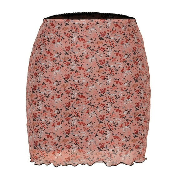 SWSMCLT Women's Bodycon Skirt Mini Summer Fashion Elastic Waist Mini Vintage Elastic Mid Rise Mid Thigh Pink 8-10