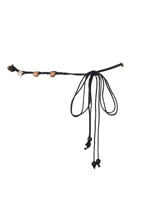 Women's Bohemian Adjustable Belts Autumn Raffia Regular Fit Self Tie Braid Belt Braided Belt Casual Black X-Small-X-Large