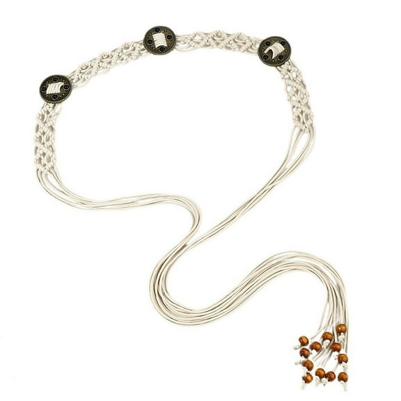 SWSMCLT Women's Bohemian Belt Chic Casual Date Autumn Elegant Knotted Belt For Dress Adjustable Belts Circle Style9 X-Small-Large