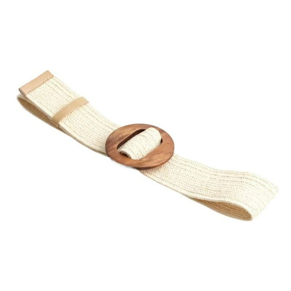 SWSMCLT Women's Bohemian Belt For Dress Raffia Summer Old Fashioned Braid Belt Casual Braided Autumn Beige X-Small-Large