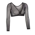 thumbnail image 1 of SWSMCLT Women's Bolero Shrug Mesh Blouse Summer Party Fall Sheer Cape V Neck Top Crop Deep V Neck Sexy Soft Black 8, 1 of 1