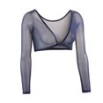 thumbnail image 1 of SWSMCLT Women's Bolero Shrug Mesh Blouse Summer Party Fall Sheer Cape V Neck Top Crop Deep V Neck Sexy Soft Navy 8, 1 of 1