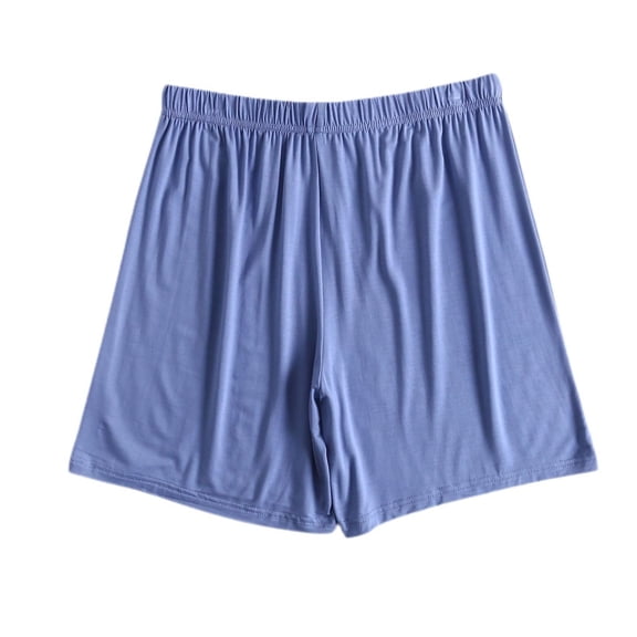 SWSMCLT Women's Boyshort Pajama Pants Casual Medium Waist Pull On Pajamas Nightwear Cool Home Fall Elastic Light Blue Small