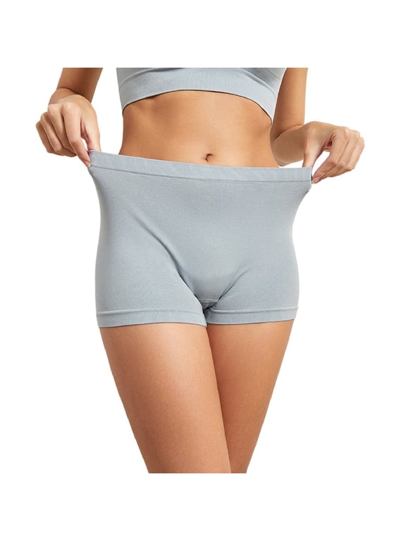 Women's Boyshort Panties Breathable Mid Rise Basic Spandex Soft No Line Thin Comfy House Stretch Grey1 XX-Large
