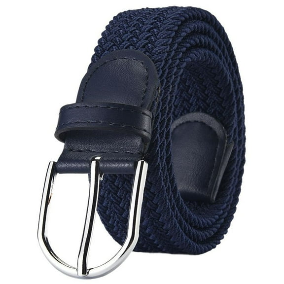 SWSMCLT Women's Braided Adjustable Belts Casual Holiday Braid Belt Buckle Autumn Date D Ring Holeless Navy X-Small-Large